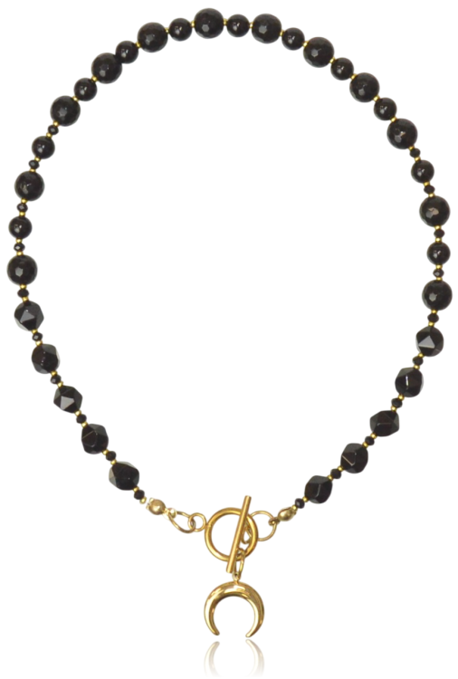 Choker Toggle Czarny Kamień Ręcznie Robiony