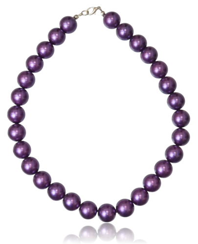 Naszyjnik z Imitacji Pereł Śliwkowy Ø14mm – 40 cm