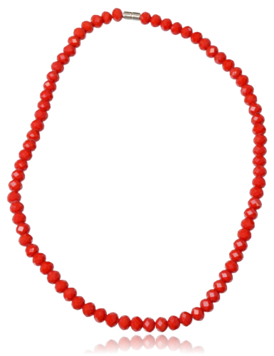 Naszyjnik z Czerwonych Fasetowanych Kryształków