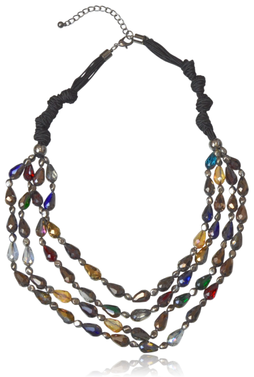 Naszyjnik Łezki Fasetowane Kolorowe na Sznurku