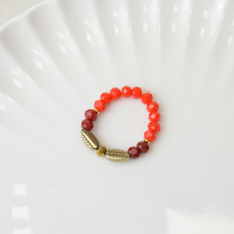 Pierścionek Elastyczny Ogniste Liście – Handmade