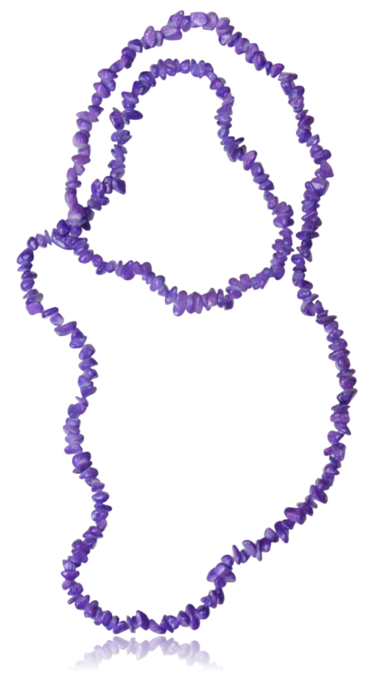 Długie korale typu sieczka w kolorze fioletowym