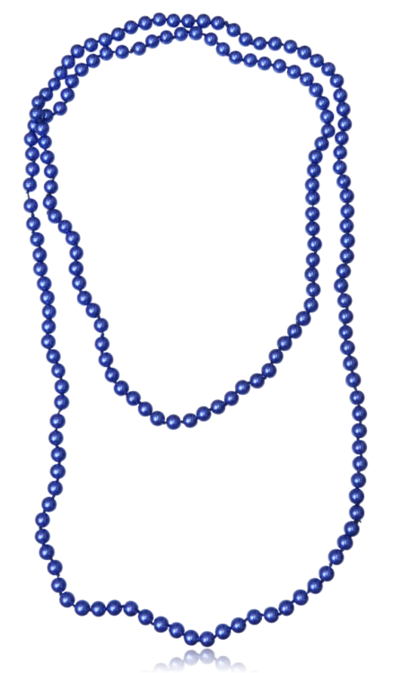 Długie korale z imitacji pereł szafirowych vintage