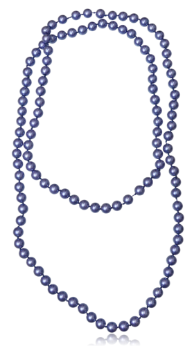 Długie korale z imitacji pereł lawendowo-niebieskie