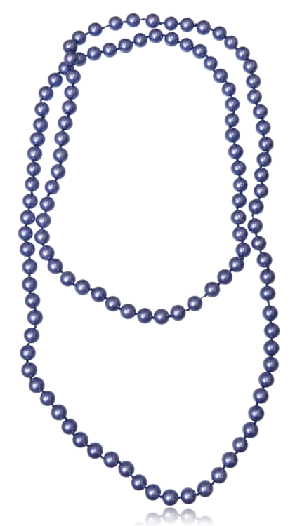 Długie korale z imitacji pereł lawendowo-niebieskie