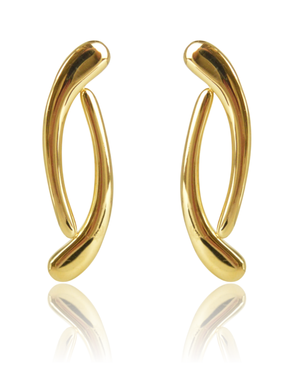 Kolczyki sztyfty stalowe złote Gold Contour