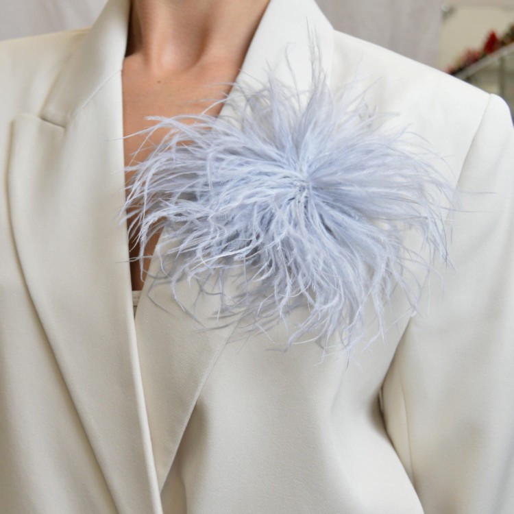 Broszko-spinka pióra marabut jasnoszary