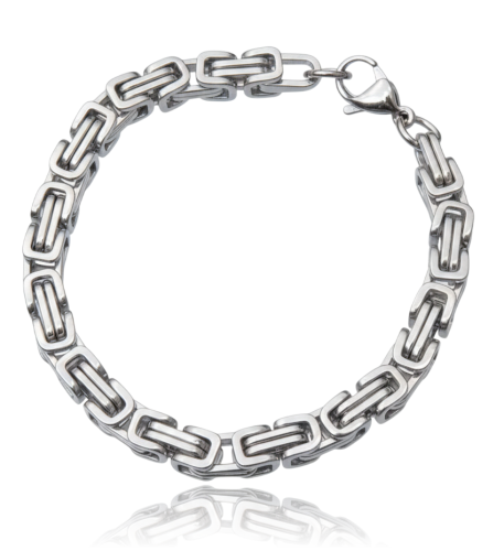 Bransoletka unisex splot bizantyjski srebrna stal