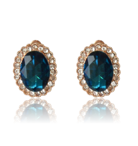 Klipsy owalne markizy z morskim oczkiem