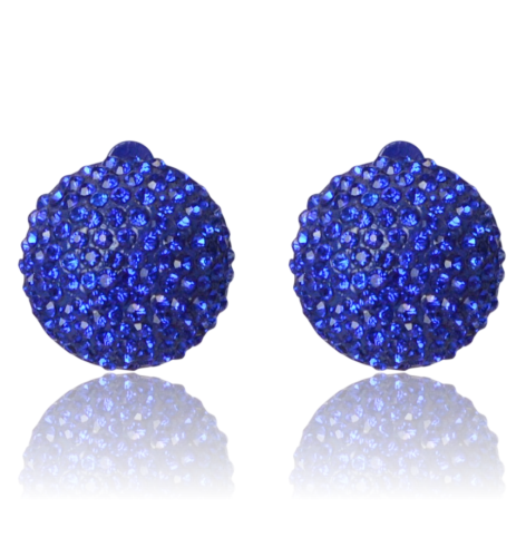 Klipsy kobaltowe kuleczki wysadzane cyrkoniami