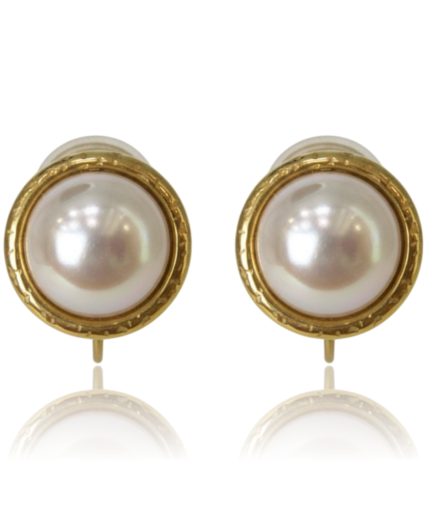 Klipsy typu ear cuff z perełkami opal - stal nierdzewna