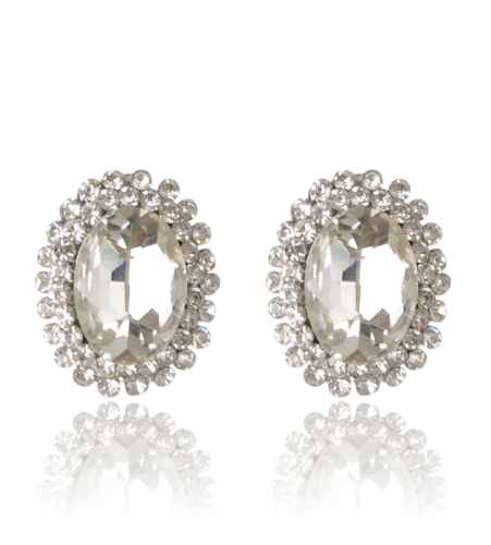 Klipsy markizy owalne cyrkoniowe srebrne