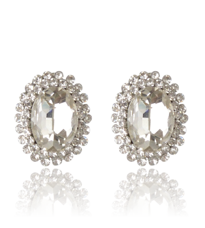 Klipsy markizy owalne cyrkoniowe srebrne