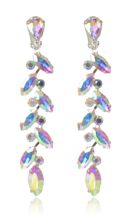 Wiszące klipsy z opalizujących kryształów