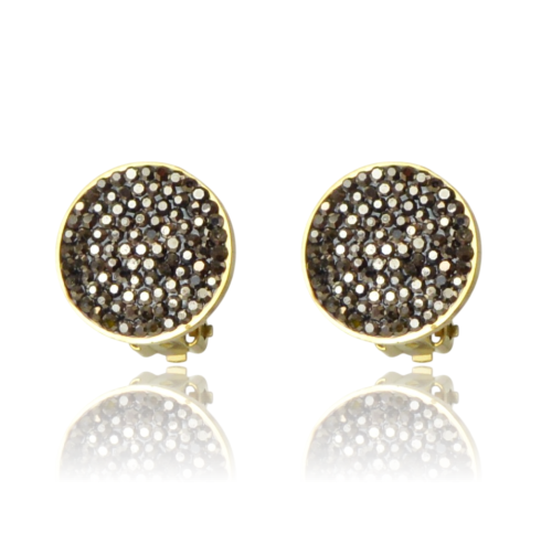 Klipsy „Graphite Sparkle” – Stal Szlachetna i Cyrkonie