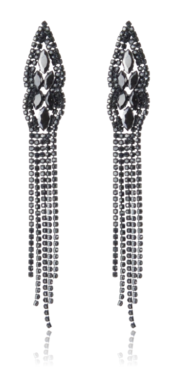 Kolczyki kaskadowe z czarnych cyrkonii