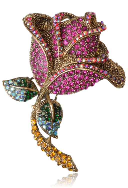 Maxi Broszka „Imperial Rose” – Wielokolorowy Blask Cyrkonii