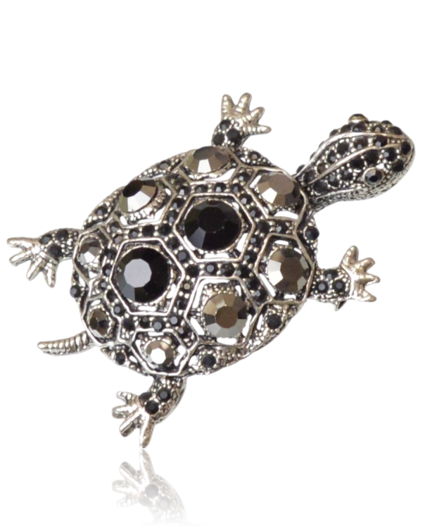 Broszka „Silver Turtle” – Żółwik z cyrkoniami