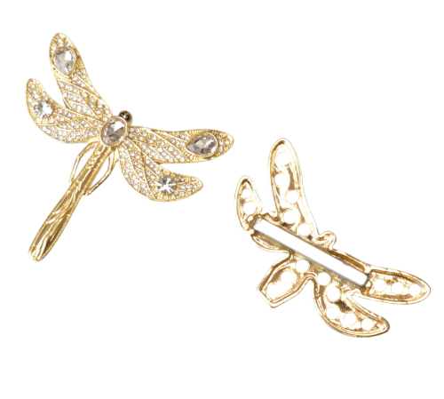 Broszka „Golden Dragonfly” – Złota Ważka na Magnes