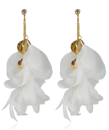 Kolczyki „White Bloom” – Kaskadowe Kwiaty