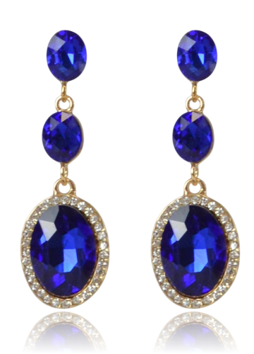 Kolczyki z szafirowymi oczkami w złotej oprawie