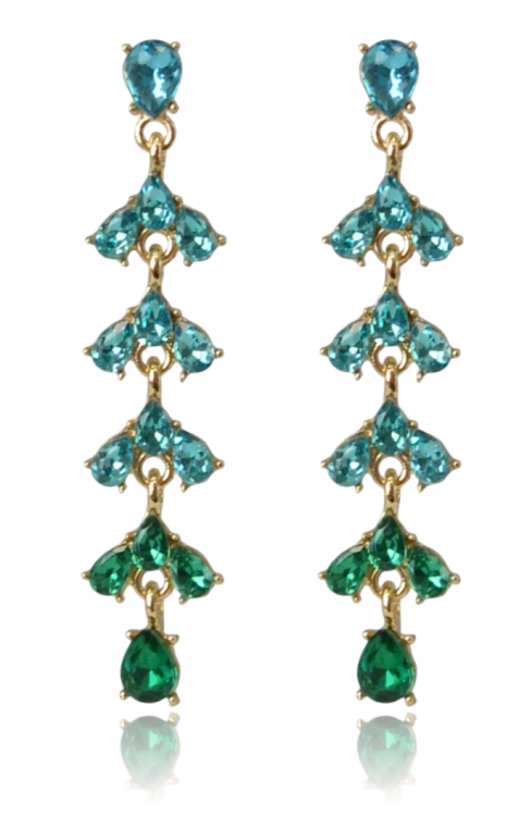 Kolczyki „Ocean Gradient” – Turkusowo-Zielona Kaskada