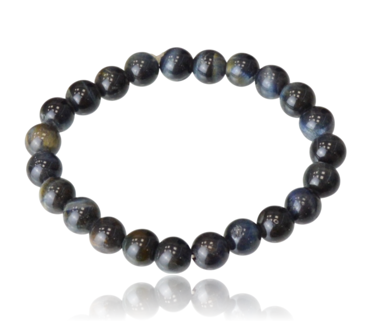 Bransoletka z tygrysiego oka w odcieniach granatu i zieleni