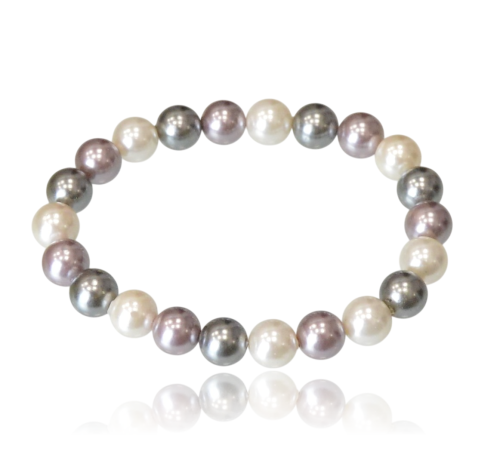 Bransoletka z pereł Majorka 8 mm w trzech odcieniach