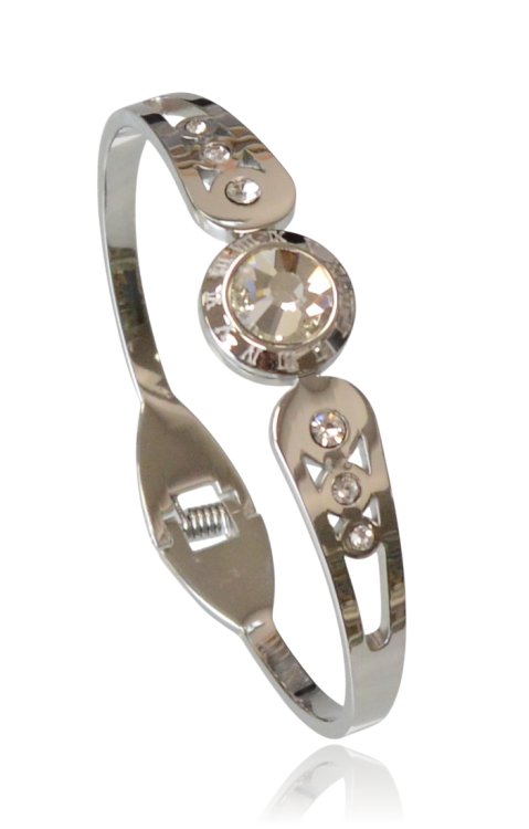 Bransoletka bangle „Crystal Roman” stal szlachetna