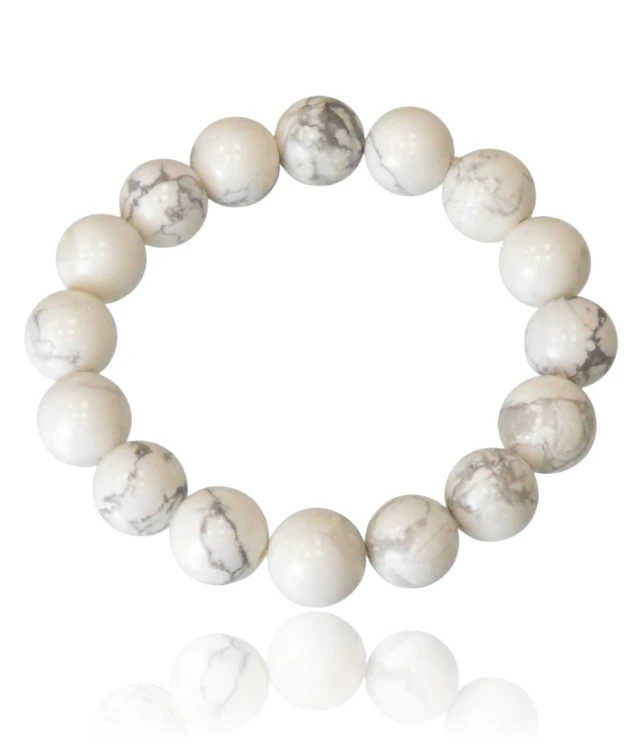 Bransoletka z howlitu - kulki 12 mm