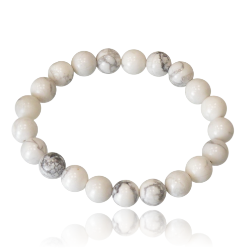 Bransoletka z howlitu - kulki 8 mm