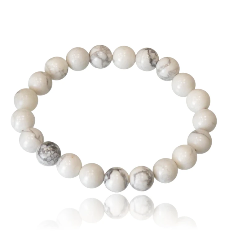 Bransoletka z howlitu - kulki 8 mm