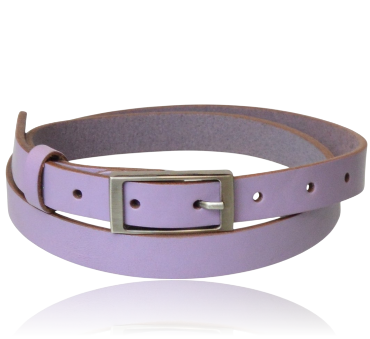 Pasek skórzany średni lila 90 cm