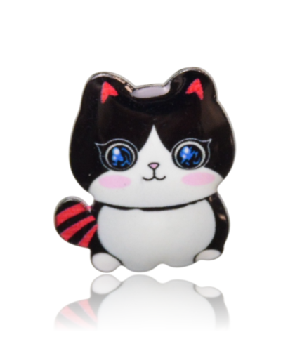 Mini broszka kotek czarny