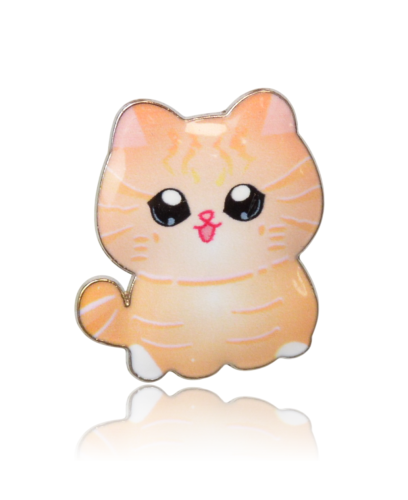 Mini broszka kotek łososiowy