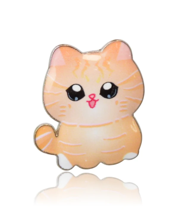 Mini broszka kotek łososiowy