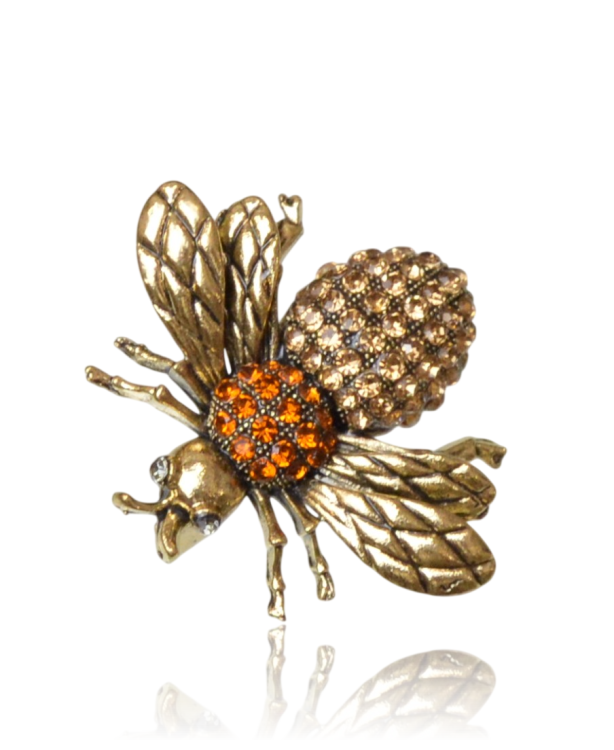 Broszka pszczoła wysadzana cyrkoniami