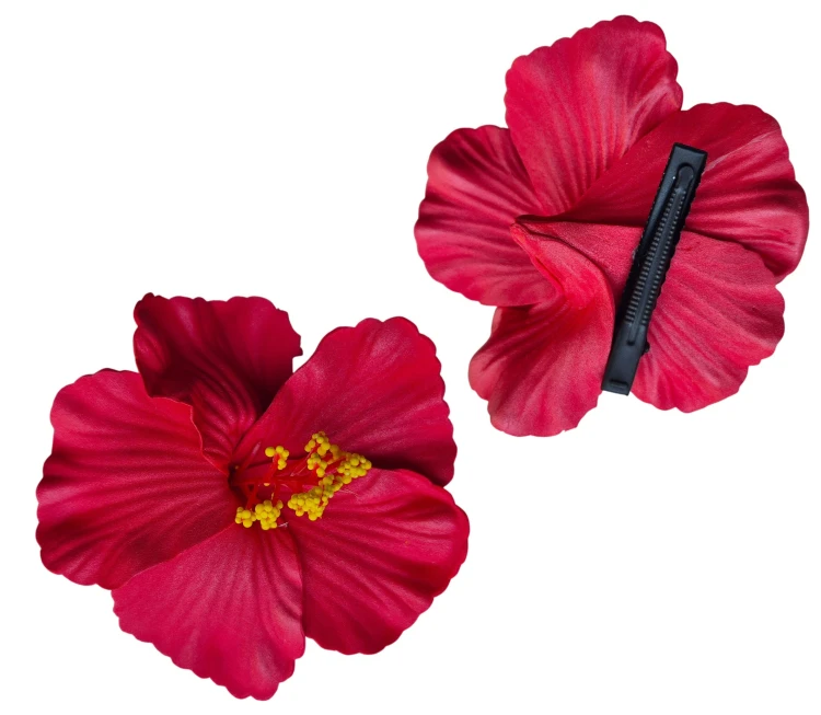 Spinka do włosów kwiat hawajski Hibiskus Czerwony