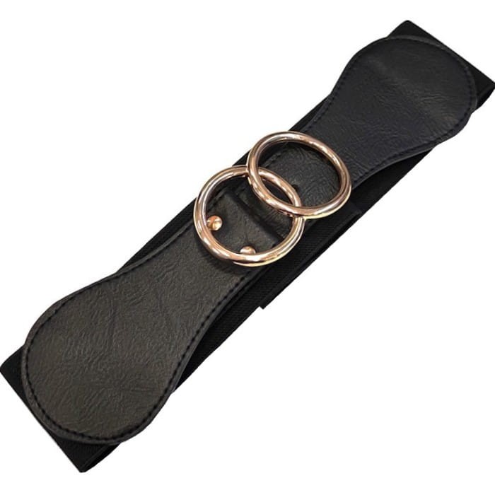 Pasek na gumie elastyczny z podwójną okrągłą klamrą