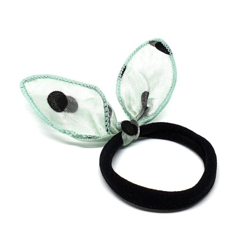 Gumka z tiulowymi uszami w kropki