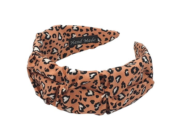 Marszczona opaska do włosów Leopard