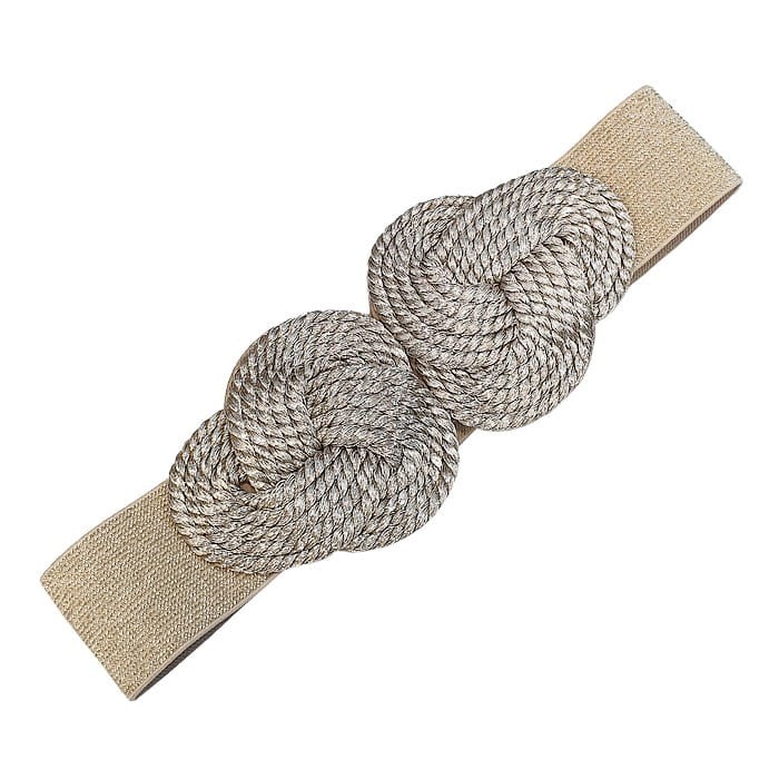 Pasek na gumie elastyczny ze sznurkową ozdobą