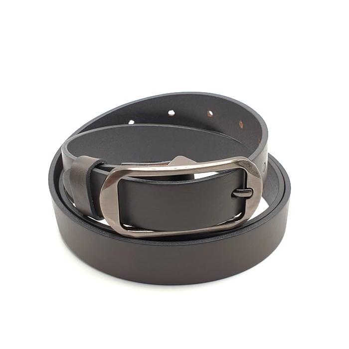 Pasek skórzany średni ciemnoszary 90 cm