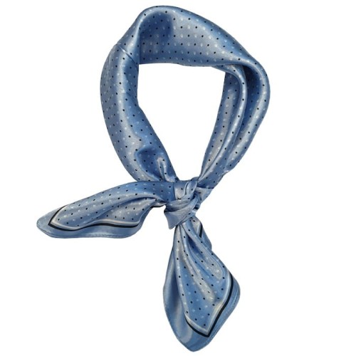 Mała apaszka z domieszką jedwabiu Dotty Blue