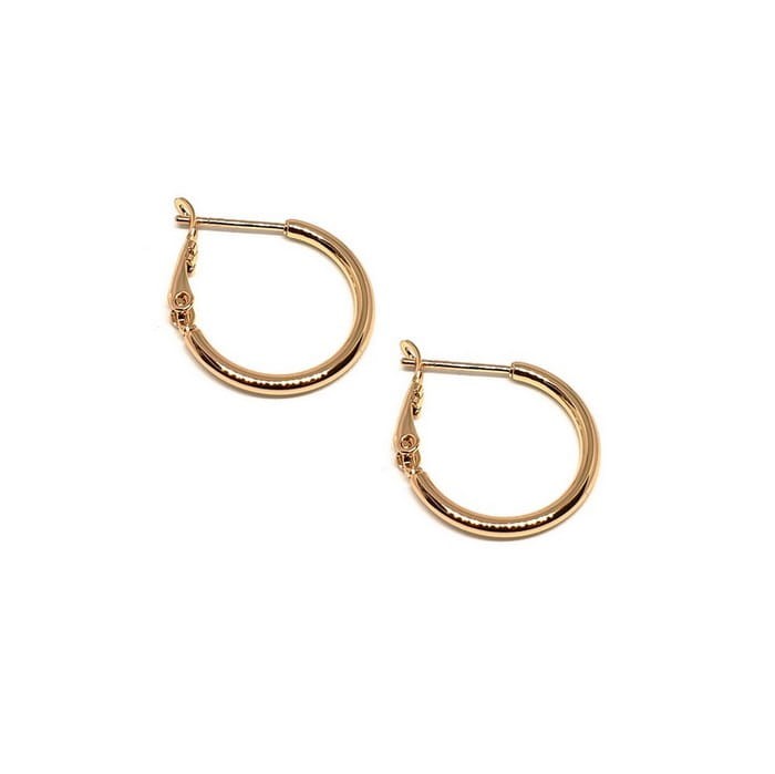 Kolczyki koła miedź pozłacana średnica 2 cm