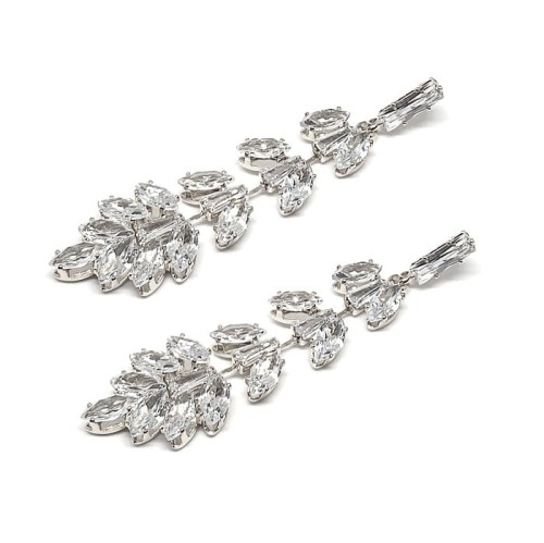 Kolczyki kaskadowe z cyrkonii kubicznej w srebrnej oprawie