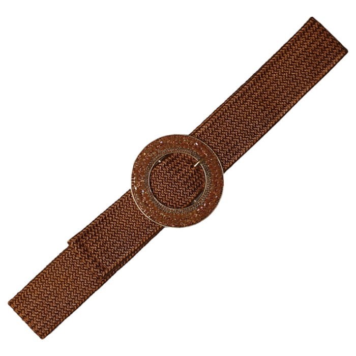 Pasek na gumie elastyczny pleciony rudy