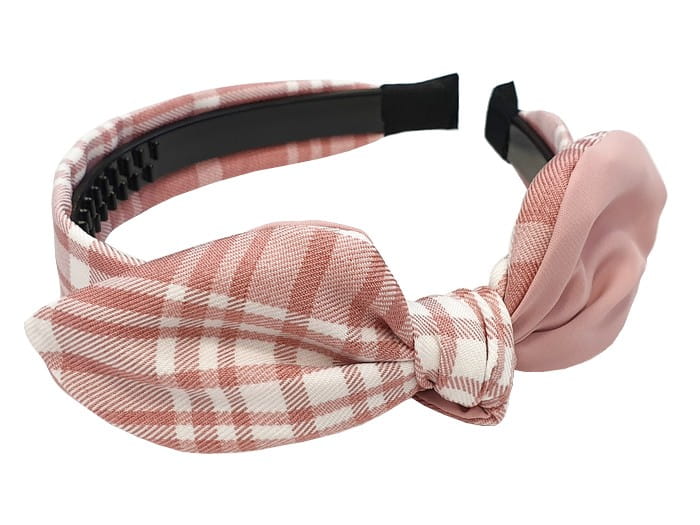 Opaska do włosów z kokardą DUSTY TARTAN
