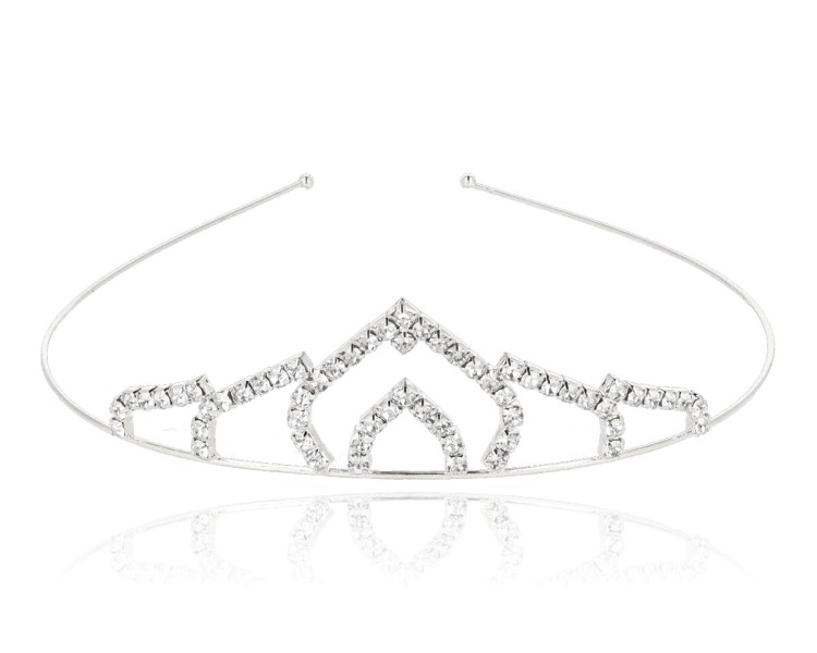 Diadem tiara w kolorze srebrnym
