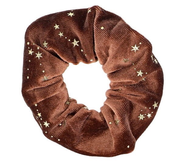 Aksamitka brązowa ze złotymi gwiazdkami